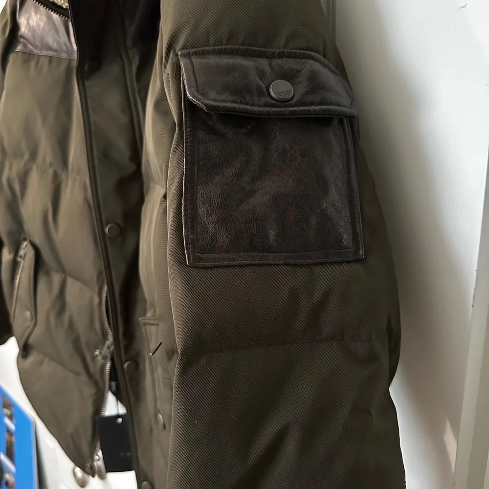 NWT Andrew Marc Ainsworth Leather Trimmed Puffer Jacket - Picture 6 of 13